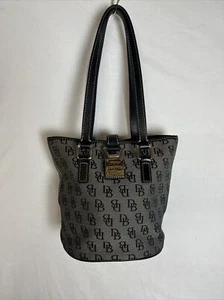Dooney & Bourke Black Signature Double Handle Shoulder Bag Purse - Picture 1 of 10