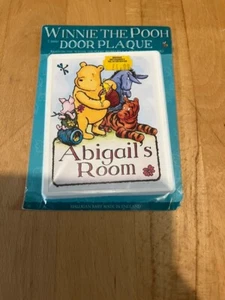 Brand New Winnie the Pooh Door Plaque Abigail’s Room - Picture 1 of 1