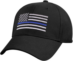 Kids Black Support The Police Thin Blue Line USA American Flag Baseball Cap - Picture 1 of 1