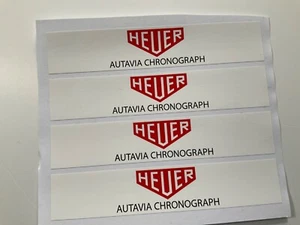 4x Calcomanías de reloj Heuer Tag 110 mm x 25 mm - Le Mans años 60, Scalextric F1 SCX Carrera - Imagen 1 de 3