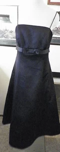 Davids Bridal black satin cocktail formal bridesmaids evening dress 10 - Picture 1 of 4