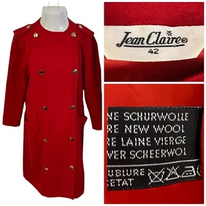 Blazer Jean Clair Mujer Talla 12 Rojo Longline Abrigo Trabajo Oficina Informal charretera - Imagen 1 de 17