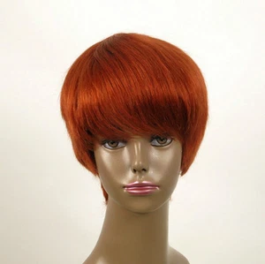 perruque afro femme 100% cheveux naturel courte cuivré intense ref WHIT 06/130 - Picture 1 of 9