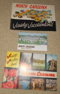 1960s North Carolina NC VARIETY VACATIONLAND NC Tourist Booklet Lot of 2 + PC - Picture 1 of 4