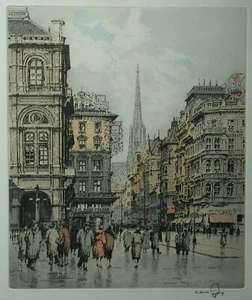 Hans FIGURA (1898-1978) Wien - Blick auf die Kärntner Straße - Bild 1 von 11
