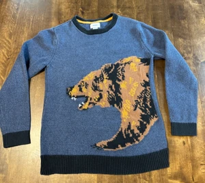 Old Navy Bear Design -Boys Blue Knit Sweater Size L (10-12) - Picture 1 of 3