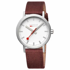 Mondaine Classic Dark Cherry 40mm Watch - Picture 1 of 6