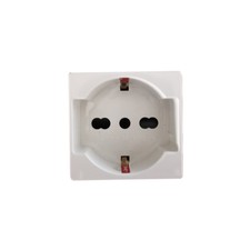 PRESA ELETTRICA SYSTEM STANDARD ITALIANO/TEDESCO BIVALENTE SHUKO SCHUKO BIANCA