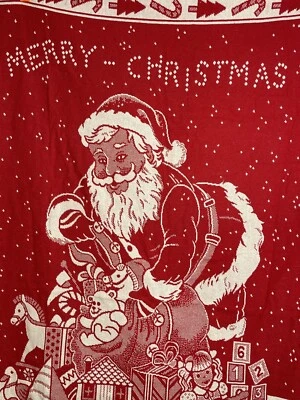 Manta de Colección Tapiz “Feliz Navidad” Papá Noel Tejida Rojo/Blanco 55X45 Foto 1 de 4