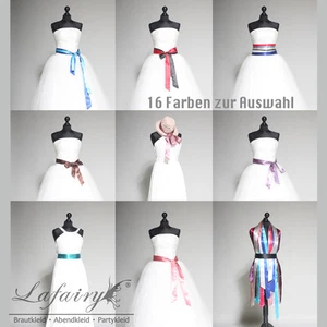 Satinband Gürtel Zopfband Schleife Lafairy für Kleid Hut Frisur 30 Farbe Auswahl - Bild 1 von 33