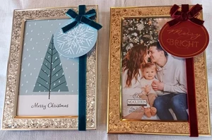 2 Bilder Fotorahmen Gold & Silber Glitzer 3,5x5,5" Malden International Neu  - Bild 1 von 3