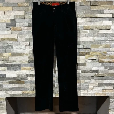 Vintage 90s 2000s Lip Service Velvet Straight Leg Pants Goth Punk Size 34inches  — 第 1/4 张图片