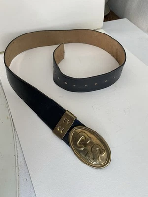 Reproducción Guerra Civil CS Confederado Hebilla de Latón y Cinturón de Cuero Talla 38 Foto 1 de 4