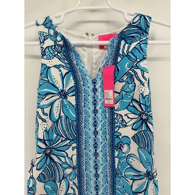 Lilly Pulitzer Donna Maxi Romper Succulent Bl Crab Lobster Floral Print Size 0 - Image 1 of 4