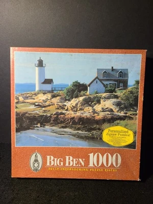Rompecabezas vintage MB Big Ben 1000 piezas Annisquam faro Cabo Ann nuevo  Foto 1 de 4