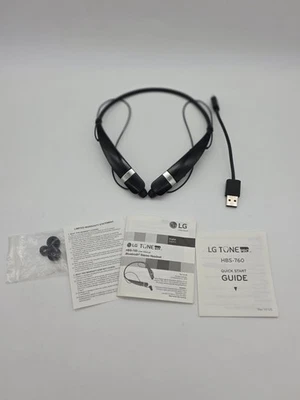 LG Tone Pro HBS-760 Headphones Headset Earbuds Bluetooth Black - Image 1 of 4
