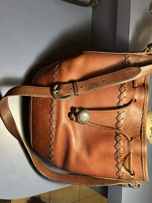 Bolso Bandolera Brighton Vaquera Western Cuero Marrón Envejecido Hombro Foto 1 de 4