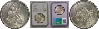 1863 50C Seated Liberty Half Dollar NGC MS-65 - Image 1 of 3