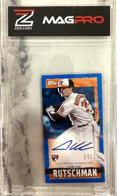 2023 Topps Mini AUTO Blue /10 Adley Rutschman Orioles TRA-ARU Rookie Card - Image 1 of 3