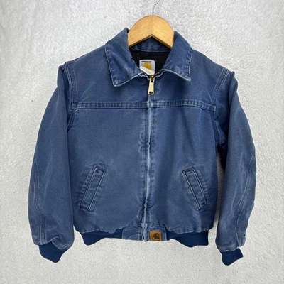 Carhartt Santa Fe Jacket Quilt Lined Youth Medium Y02 BLU Blue Rare - Image 1 of 4