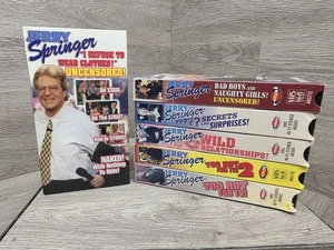 Lot 6 Jerry Springer VHS Tapes Uncensored Too Hot For TV 1 & 2  RARE!! - Picture 1 of 7