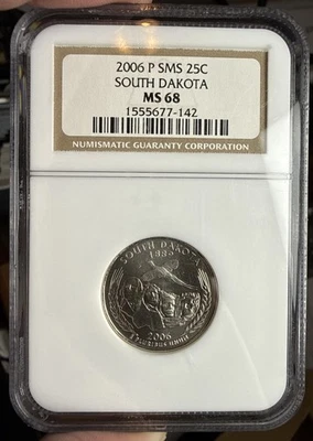 2006-P NGC MS68 South Dakota State Quarter Business Strike 25C - Image 1 of 2