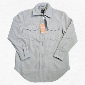 Nicole Miller Sage Green Brushed Knit Button Down Classic Shacket Size Small - Picture 1 of 13