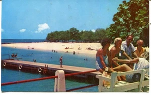 1958 Jamaika... Sandstrand PO in der Nähe von Montego Bay Brief auf Doctor's Cave Postkarte - Bild 1 von 5