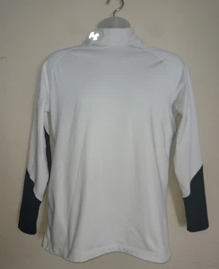 Under Armour Mens Compression  Shirt Large Mock Neck Fitted Long Sleeve White - Picture 1 of 6