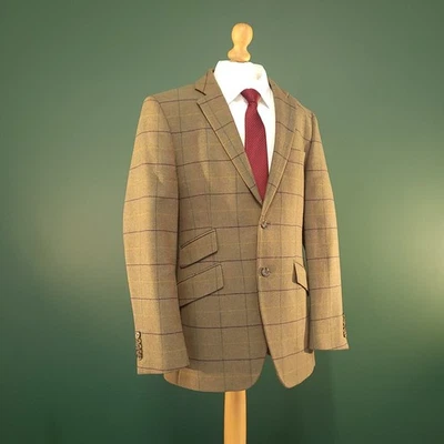 John Partridge MOON Blazer Men's 40R Brown 100% Wool Single Breasted Suit Jacket - Image 1 of 4