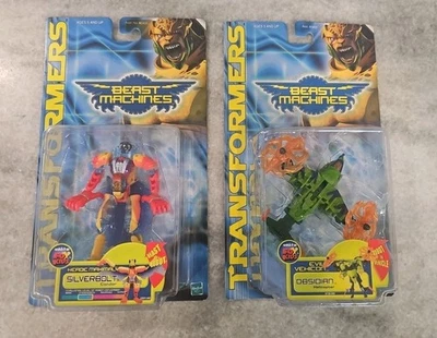 2X LOT TRANSFORMERS BEAST MACHINES  SILVERBOLT, OBSIDIAN  - Image 1 of 4