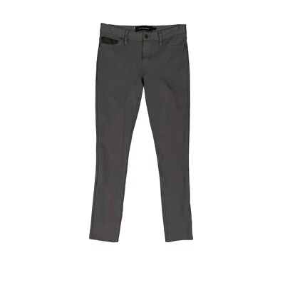 Pantalones de mezclilla Calvin Klein para mujer 4 gris oscuro elásticos ajustados bolsillos de cuero sintético Foto 1 de 4