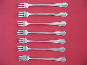 Set of 7 silverplated cocktail seafood forks J. Rogers anchor AA Pat. Sept.1912 - Picture 1 of 7