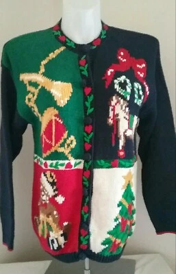 Alexandra Bartlett Mujer L Fiesta de Navidad Cárdigan Suéter Pesado Maestro de Navidad Foto 1 de 4