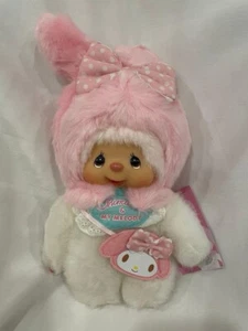 Peluche Monchhichi x My Melody Chimutan Collaborazione 22cm Sanrio Nuovo Con Etichetta - Foto 1 di 4