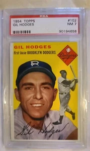 VINTAGE 1954 TOPPS GIL HODGES PSA 7 GRADED BROOKLYN DODGERS 1955 WORLD CHAMPS - Picture 1 of 1