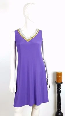 TIANA B OCCASION FORMAL KNEE DRESS Size S Embellished V~Neck Sleeveless - Image 1 of 4