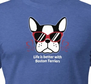 T-Shirt Life is Better with Boston Terriers Hundeliebhaber Bella & Canvas Unisex - Bild 1 von 9