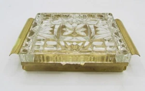 MCM Hollywood Regency Kristallglas & Messing Zigarettenetui Schmuckschatulle - Bild 1 von 6
