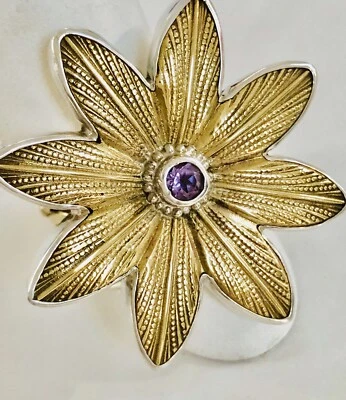 Anillo Eco del Soñador-Marte y San Valentín, Amatista, Flor Grande. Foto 1 de 4