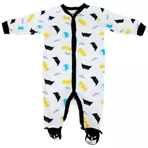 Batman Symbols and Logo Sleep and Play Infant Bodysuit White - Picture 1 of 1