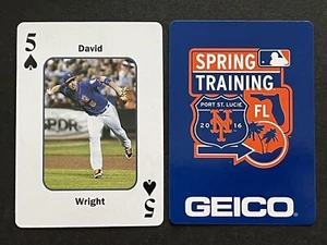 *SELTEN* DAVID WRIGHT ~ 2016 NY Mets Spring Training Spielkarte ~ 5 Pik - Bild 1 von 1