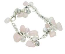 Rose Quartz Gemstone Bracelet - Decorative Silver Chain