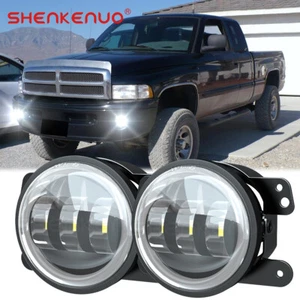 4"inch Round 60W LED Fog Lights Front Bumper For 94-01 Dodge RAM 1500 2500 3500 - Picture 1 of 12