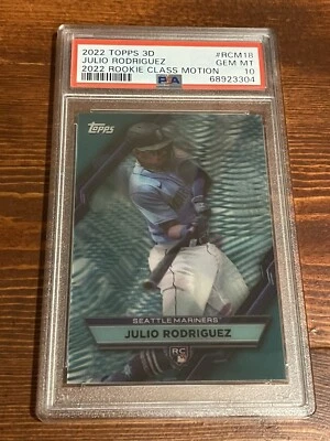 2022 Topps 3D JULIO RODRIGUEZ Rookie Class Motion RC PSA 10 GEM MINT Mariners - Image 1 of 2