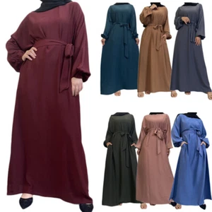 Abito lungo donna Ramadan Abaya caftano islamico musulmano Dubai abito arabo accappatoio caftano - Foto 1 di 60