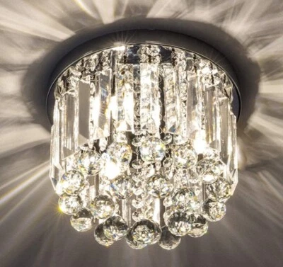 Lámpara de techo LED moderna lámpara de cristal de montaje empotrado dormitorio sala de estar Foto 1 de 4