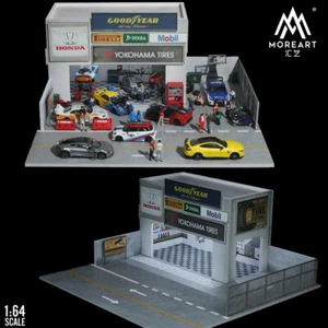 1:64 Diorama Car Parking Lot Model LED Lighting Workshop Garage Scene Model Gift - Picture 1 of 25