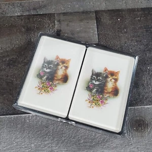 ARRCO 2 Deck Set In Case Playing Card KITTEN CAT Vintage Game Cello Sealed USA  - Bild 1 von 11
