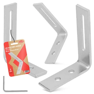 Verstellwinkel Verstellbar Stahl Winkelverbinder 80x65x20 Langloch Montagewinkel - Bild 1 von 5